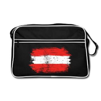 Drapeau Rouge-Blanc-Rouge Brosse - Sac Retro - noir/blanc - Devant