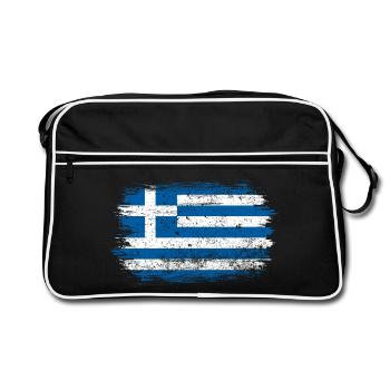 Brushed Greek Flag - Retro Bag - black/white - Front