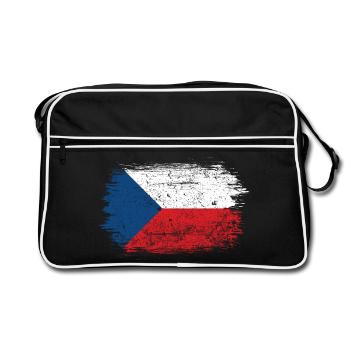 Coup de pinceau Drapeau tchèque - Sac Retro - noir/blanc - Devant