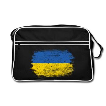 Ukraine Flag Brush Stroke - Retro Bag - black/white - Front