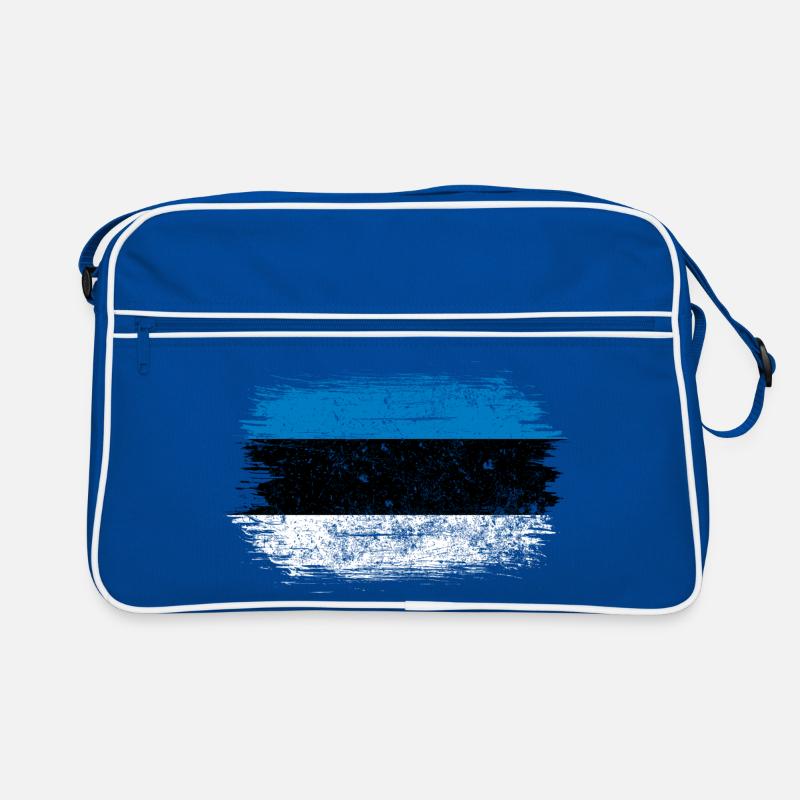 Drapeau à coups de pinceau bleu-blanc Sac Retro