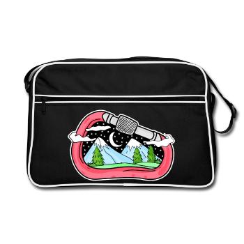 Mountain Mountains Mountain Peaks - Retro Bag - black/white - Front