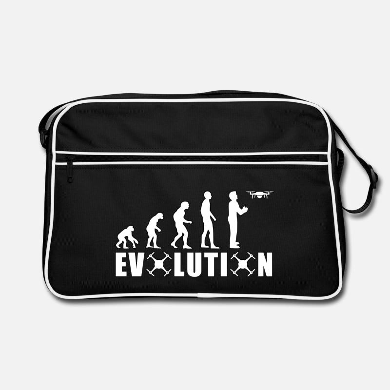 EVOLUTION DROHNE Geschenk Bodenpilot Fliegen Retro Tasche
