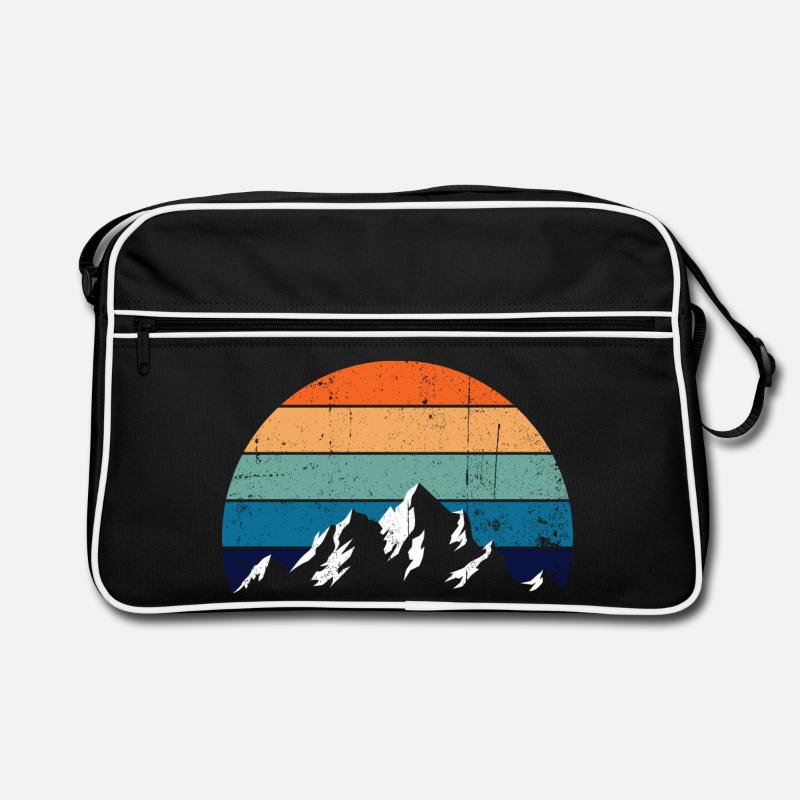 Gradient rétro du coucher de soleil de la montagne Sac Retro