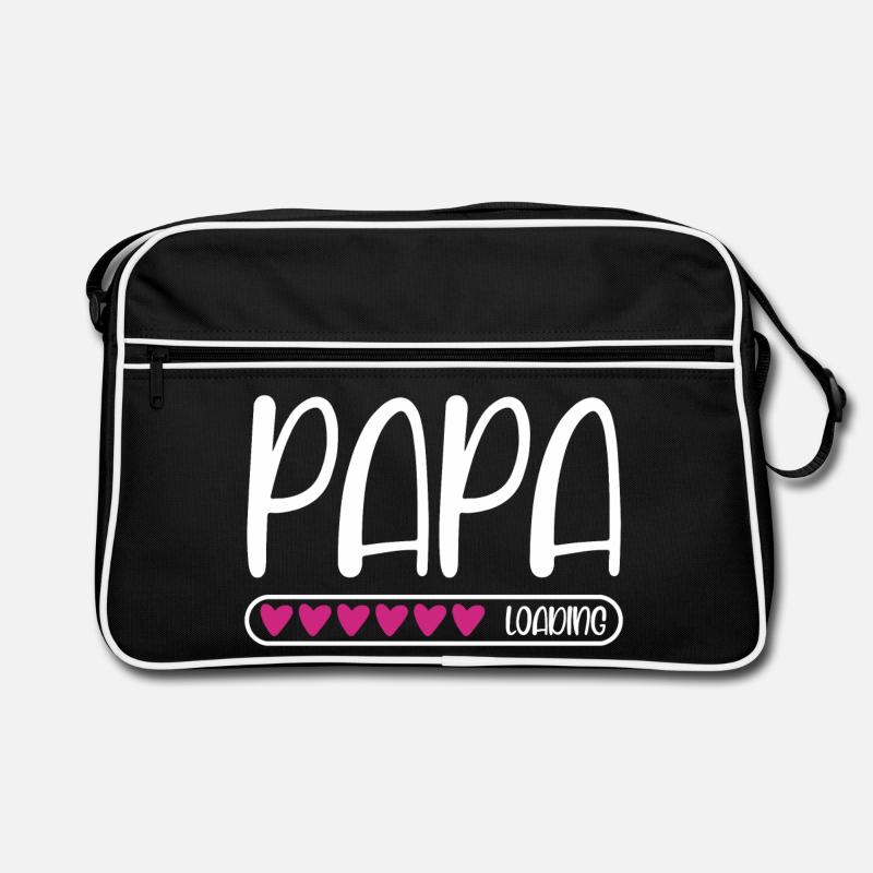 Papa loading - Retro Tasche - Schwarz/Weiß
