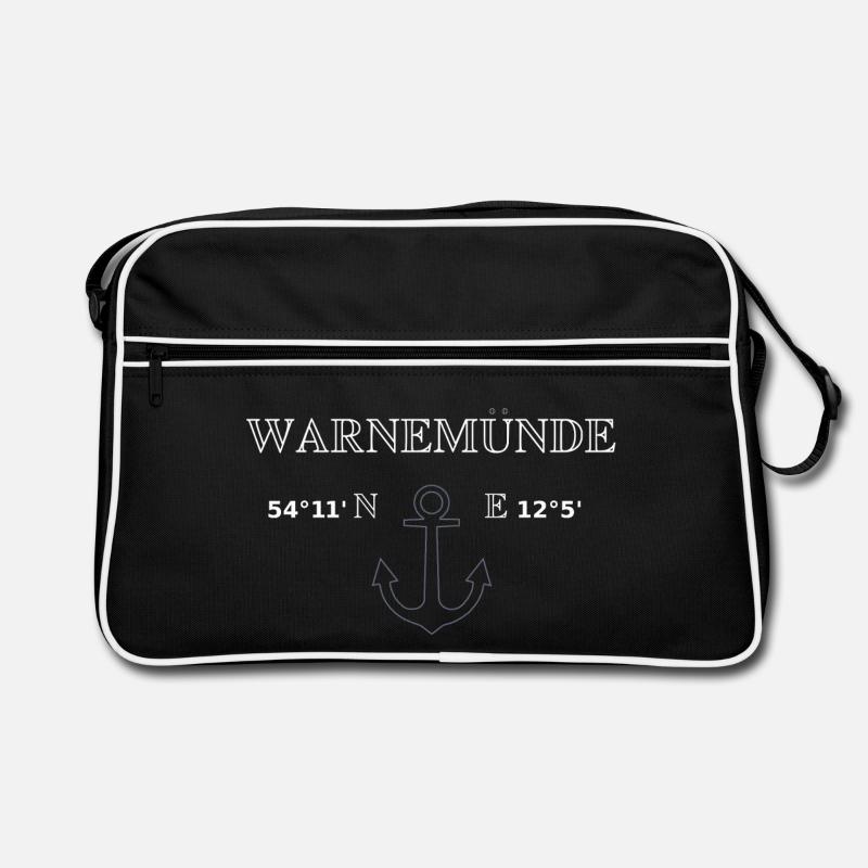 Warnemünde Koordinaten Retro Tasche