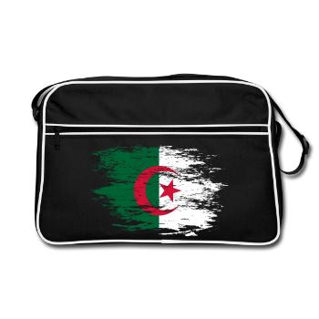 Drapeau de l’Algérie utilisé - Sac Retro - noir/blanc - Devant