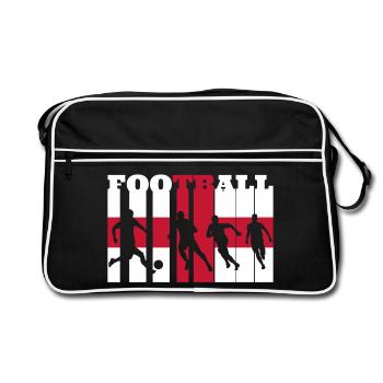 Englischer Fußball - Retro Tasche - Schwarz/Weiß - Vorne
