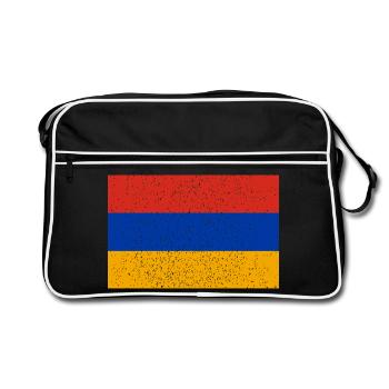 Armenische Vintage-Flagge - Retro Tasche - Schwarz/Weiß - Vorne
