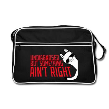 Undiagnosed But Something Ain't Right Lama Glasses - Retro Bag - black/white - Front
