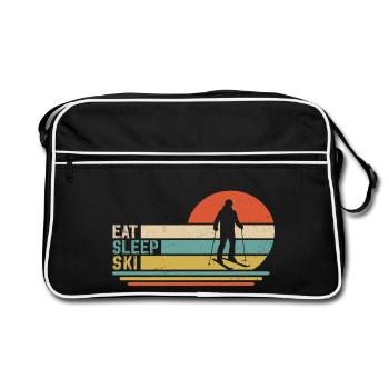 Mange, dors, skie - Sac Retro - noir/blanc - Devant