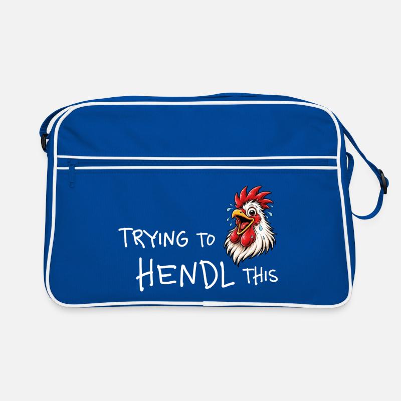 Trying to hendl this – Lustiger Hühner Spruch Retro Tasche
