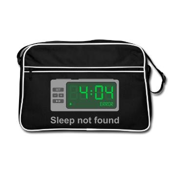 Error 404 - Sleep Not Found - Retro Bag - black/white - Front