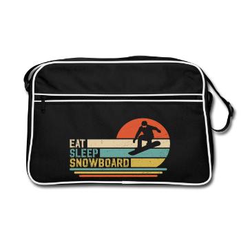 Snowboard Snowboarder Snowboarding - Retro Bag - black/white - Front