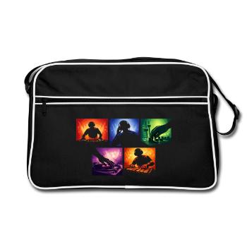Light Silhouettes DJ Set Collage - Retro Bag - black/white - Front