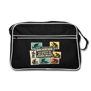 Motif de la déclaration du couvreur - Sac Retro - noir/blanc - Devant