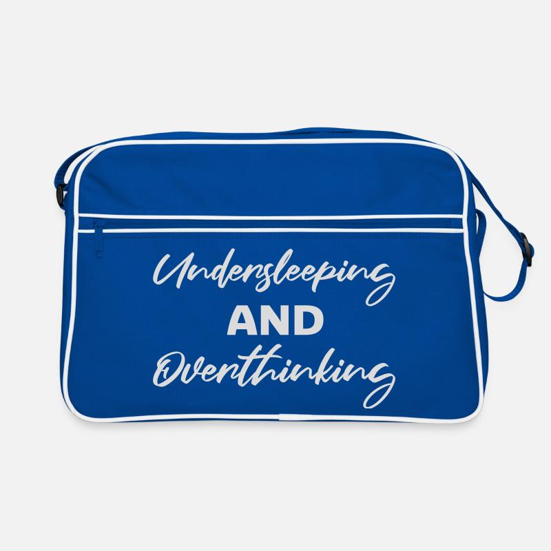 Undersleeping And Overthinking Lustig Müde Spruch Retro Tasche