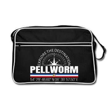 Pellworm - Retro Tasche - Schwarz/Weiß - Vorne