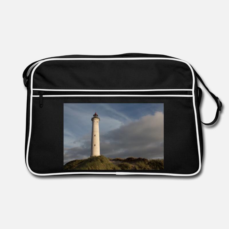 Phare de Lingvig Fyr Ringkøbing Danemark - Sac Retro - noir/blanc