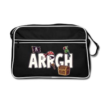 Arrgh Pirate Boucanier Jolly Roger - Sac Retro - noir/blanc - Devant