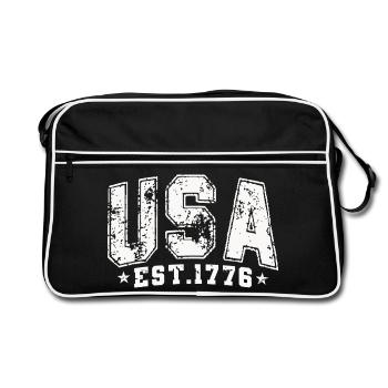 Patriotic Vintage USA 1776 - Retro Bag - black/white - Front