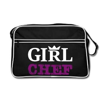 Girl Chef - Design statement & typographie - Sac Retro - noir/blanc - Devant
