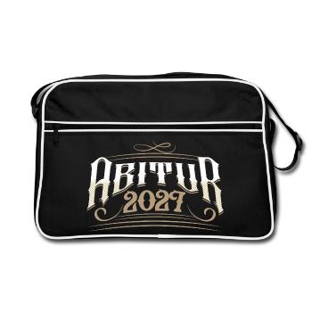 Abitur 2027 - Retro Tasche - Schwarz/Weiß - Vorne
