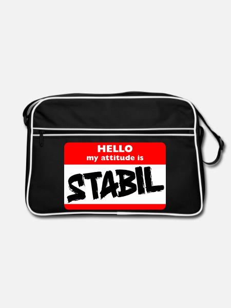 STABIL - HELLO GRUNGE - Retro Tasche - Schwarz/Weiß