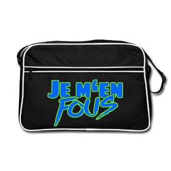 Je m'en fous – The cheeky French saying - Retro Bag - black/white - Front