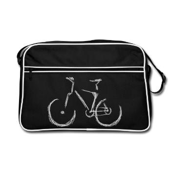 J’aime mon vélo - Sac Retro - noir/blanc - Devant