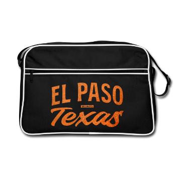El Paso Texas Script Logo - Retro Tasche - Schwarz/Weiß - Vorne