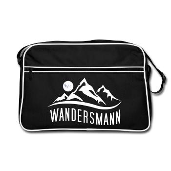 Wandersmann - Für passionierte Wanderer - Retro Tasche - Schwarz/Weiß - Vorne