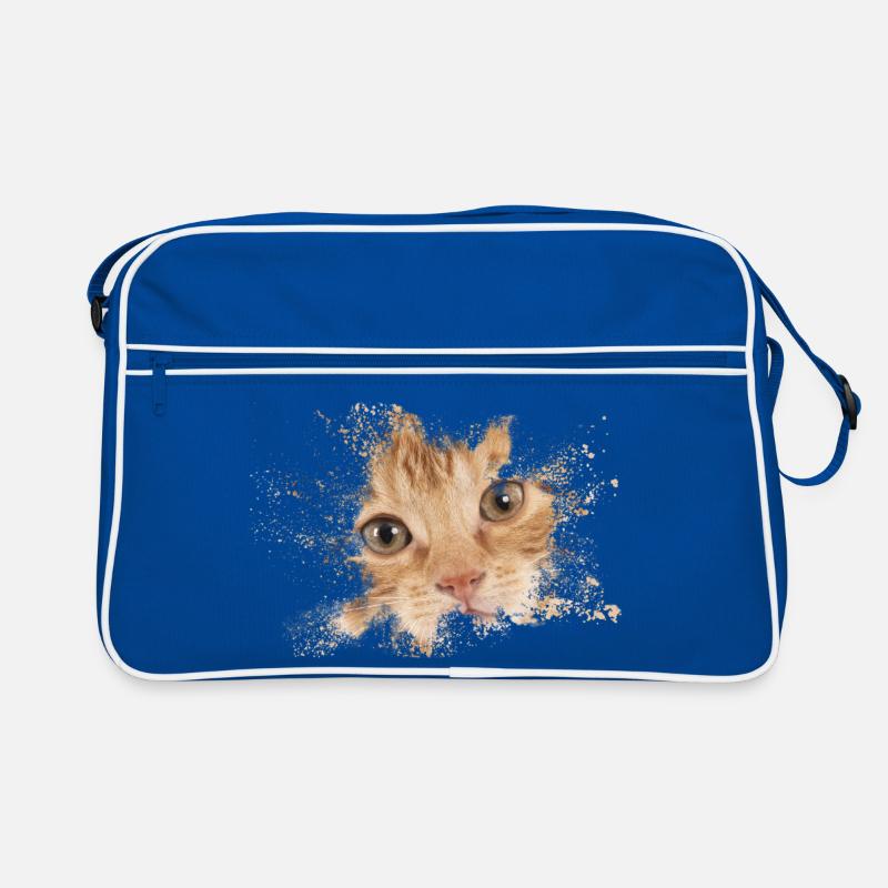 Chat orange avec éclaboussure d’aquarelle Sac Retro