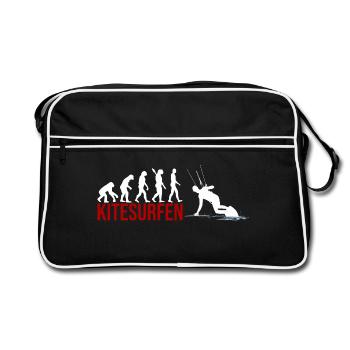 Evolution Kitesurfen - Retro Tasche - Schwarz/Weiß - Vorne