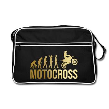 Evolution Motocross - Retro Tasche - Schwarz/Weiß - Vorne