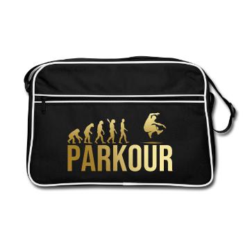 Evolution Parkour - Retro Tasche - Schwarz/Weiß - Vorne