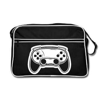 Dessin de manette de jeu vidéo - Sac Retro - noir/blanc - Devant