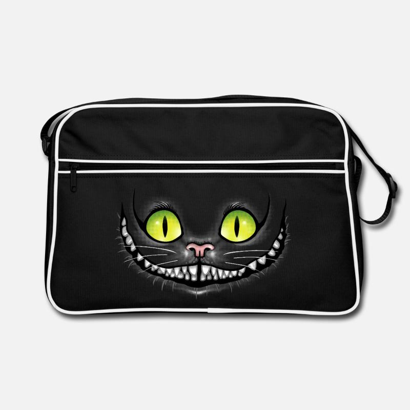 Chat noir sourit dans le noir Sac Retro