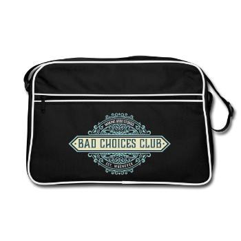 Bad Choices Club – Faites de bonnes histoires rétro vintage - Sac Retro - noir/blanc - Devant