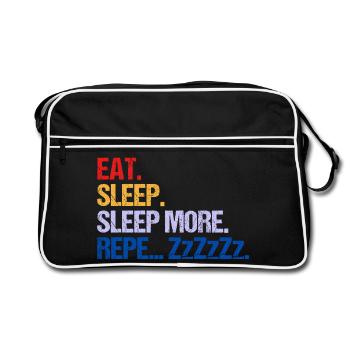 EAT SLEEP SLEEP MORE ZzZzZ - Retro Bag - black/white - Front