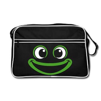 Grenouille | Déguisement de carnaval en costume de grand visage - Sac Retro - noir/blanc - Devant