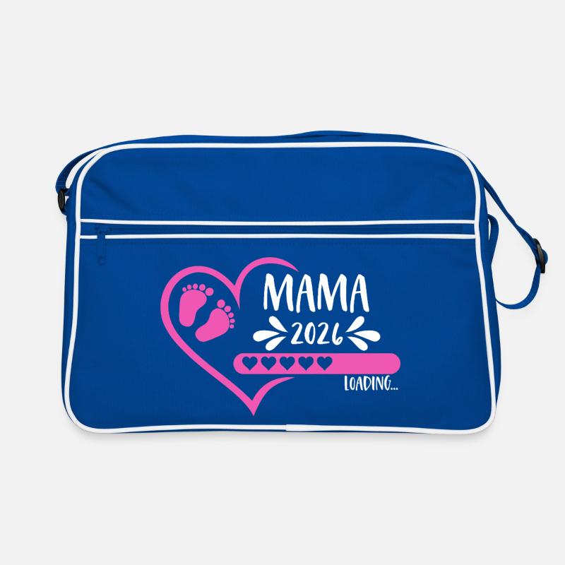 Mama 2026 loading Herz Version Mädchen pink rosa Retro Tasche