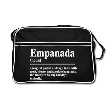 Empanada Queen Funny Food Latin America - Retro Tasche - Schwarz/Weiß - Vorne