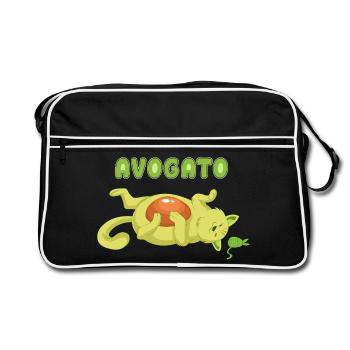 T-shirt Avogato avocat chat - Sac Retro - noir/blanc - Devant