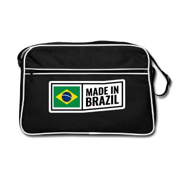 Brazilien - Retro Tasche - Schwarz/Weiß - Vorne