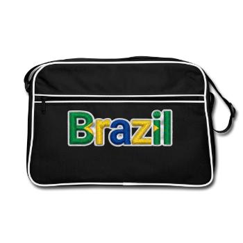 Brazilien - Retro Tasche - Schwarz/Weiß - Vorne