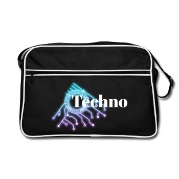 Nébuleuse du Circuit Techno - Sac Retro - noir/blanc - Devant