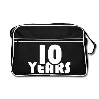 10 ans anniversaire Club Associations d’entreprises - Sac Retro - noir/blanc - Devant