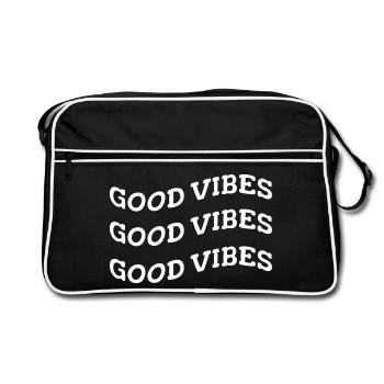 good vibes - Retro Bag - black/white - Front
