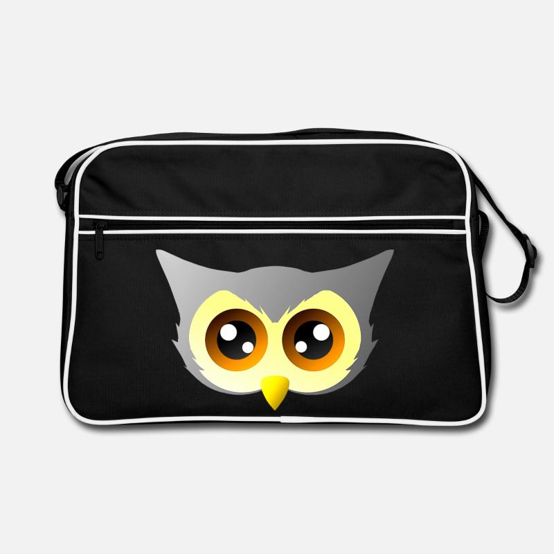 vögel closing, süßes eulengesicht Retro Tasche